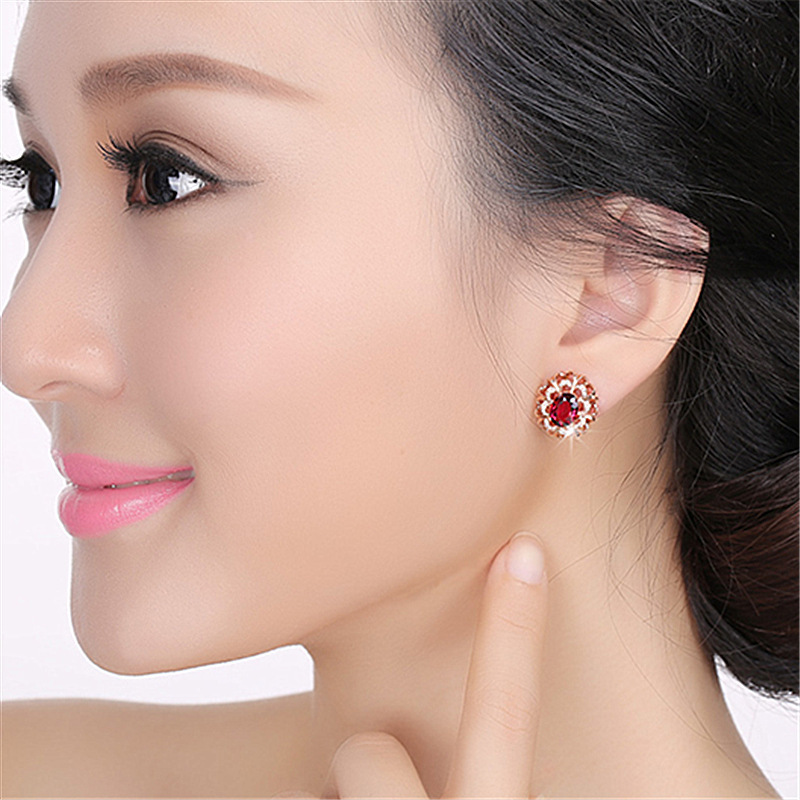 Pigeon Heme Tourmaline Earring Stud Earring Plated In 18K Gold