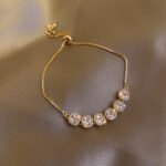Flower-Embellished Zircon Bracelet