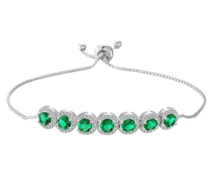 Flower-Embellished Zircon Bracelet