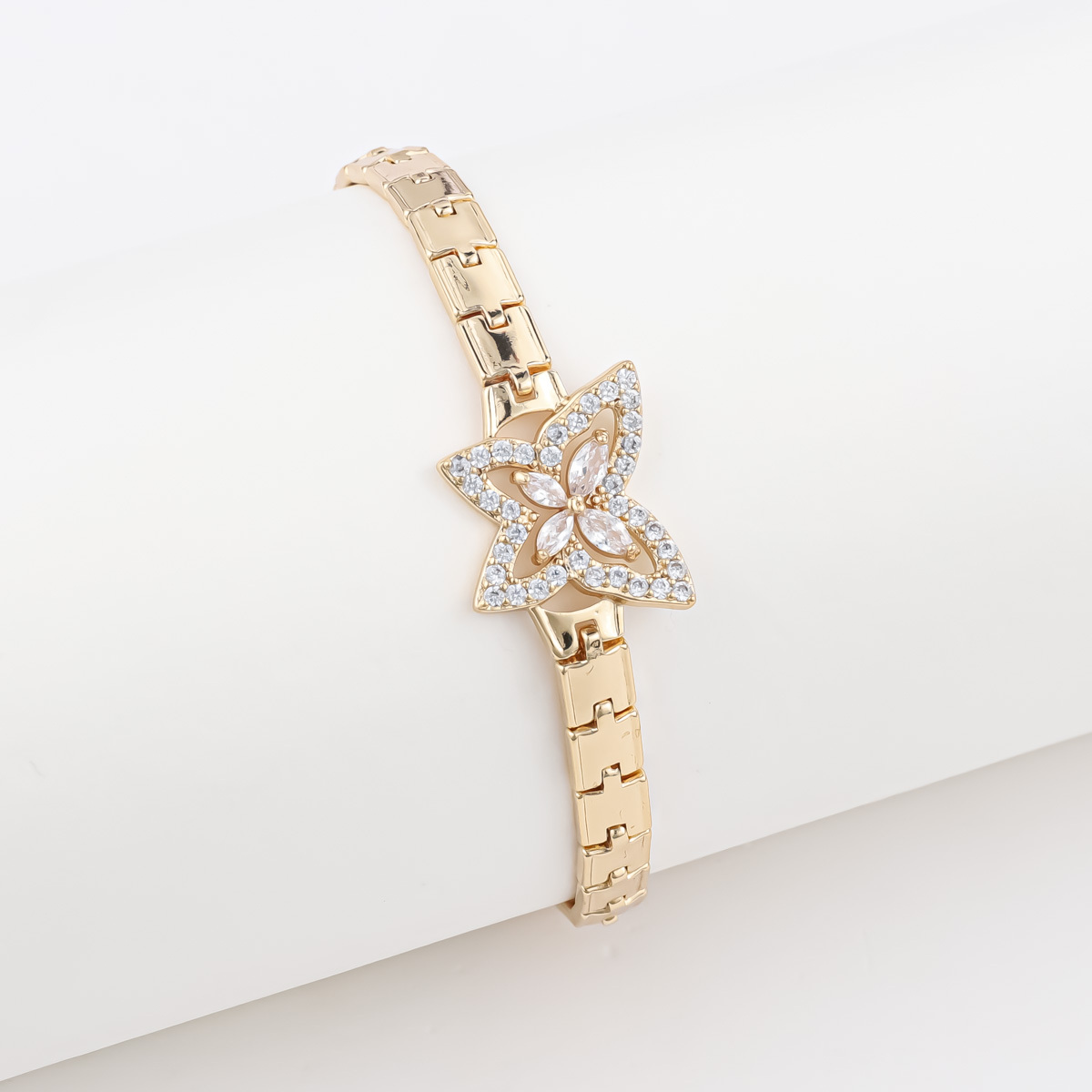Gold Plated Butterfly Clover Bracelet for Wome