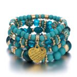 Crystal, Stone and Beaded Bracelet for Women
