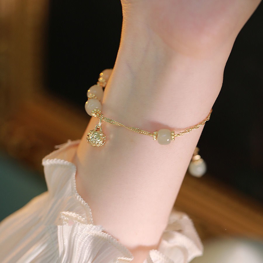 Luxury Hetian Jade Bell Bracelet