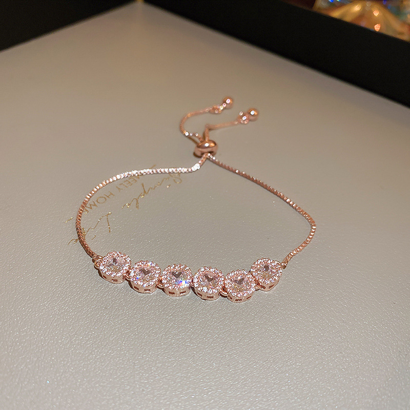 Flower-Embellished Zircon Bracelet