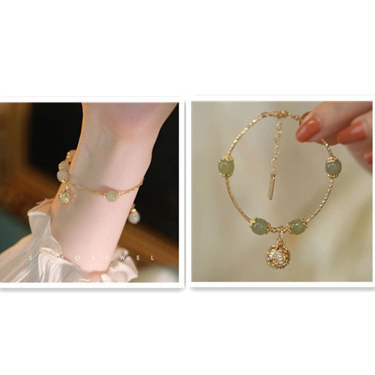 Luxury Hetian Jade Bell Bracelet